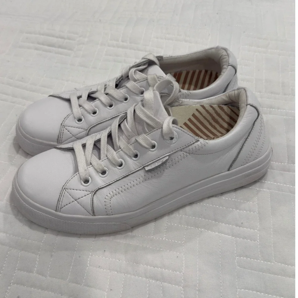 Taos Plim Soul Lux White Leather Lace Up Sneakers Shoes PLX-13994A